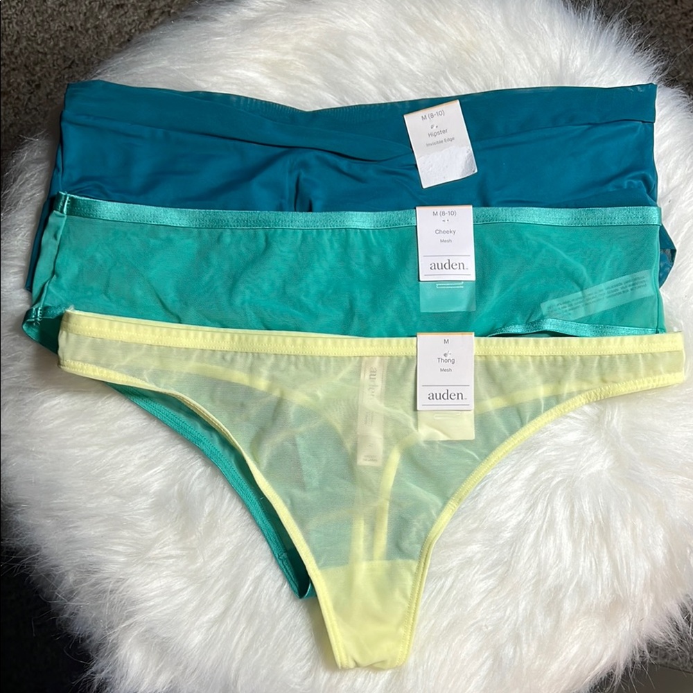 NWT Auden 3 pair panty bundle- hipster/cheeky/thong